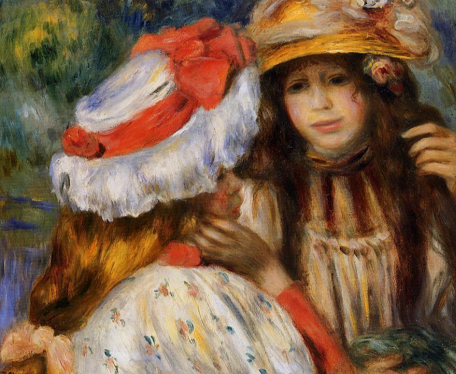 Two Sisters by Renoir - Pierre-Auguste Renoir painting on canvas
